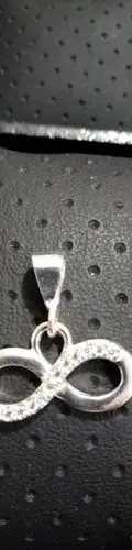 Dije Infinito Con Zirconias En Plata Fina .925 Plateado — Coleccionables vintage (foto 2)