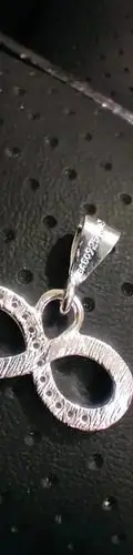 Dije Infinito Con Zirconias En Plata Fina .925 Plateado — Coleccionables vintage (foto 5)