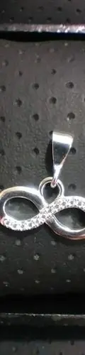 Dije Infinito Con Zirconias En Plata Fina .925 Plateado — Coleccionables vintage (foto 9)