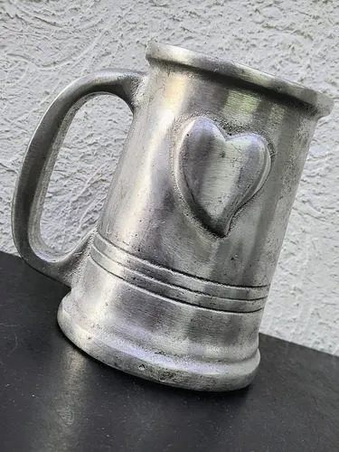 Tarro Cervecero Vintage De Aluminio Fig Forma Corazón 500ml Plata