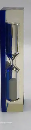 Reloj De Arena Acrílico Caracol/perla Acapulco Pisa Papel Azul — Coleccionables vintage (foto 5)