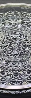 Plato Vintage Vidrio Prensado Filo Plata Botanero 60's 25cm Transparente — Decoración vintage, años 60s (foto 9)
