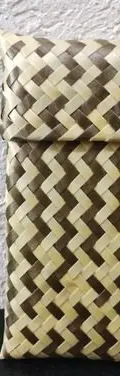 Bolso De Palma 20x8.5cm Cartera/monedero Artesanía Usado Crema Rayas — Coleccionables vintage