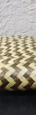 Bolso De Palma 20x8.5cm Cartera/monedero Artesanía Usado Crema Rayas — Coleccionables vintage (foto 6)