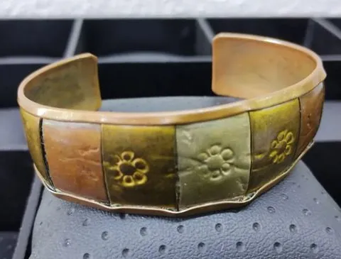 Brazalete Antiguo Estilo Hindú Dorado Latón Grosor 2.4cm Dorado Oscuro Claro Rosado 7 Cm 43.18 Cm