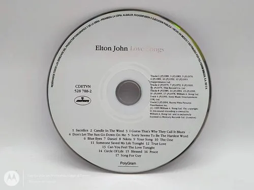 Cd Elton John - Love Songs 1995 Polygram Solo Disco Original Estándar — Audio vintage, años 90s
