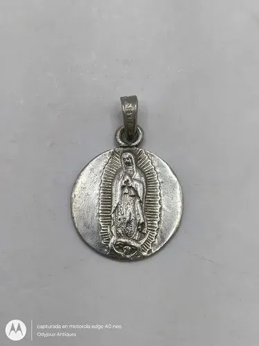 Dije Medalla Virgen De Guadalupe Plata Pura .985 1.7cm Plateado