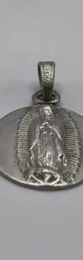 Dije Medalla Virgen De Guadalupe Plata Pura .985 1.7cm Plateado — Coleccionables vintage (foto 3)