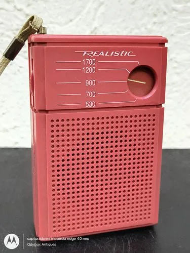 Mini Radio Antiguo Pink Realistic Am 12-203 De Transistores — Audio vintage, años 70s