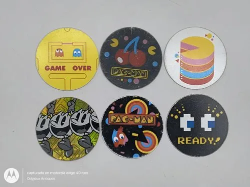 Lote Tazos De Pacman 2020 6pz #12 #24 #45 #55 #72 #76 Retro — Coleccionables vintage, años NOW