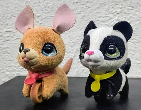 Set Furreal Friends Walkalots Hasbro Panda Y Lil Wags Puppy Negro Marrón Claro