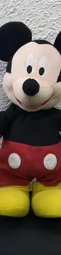 Peluche Mickey Mouse Con Rosa Waldo's Dolar Mart No Funciona Negro Con Rojo Y Amarillo — Coleccionables vintage, años 90s