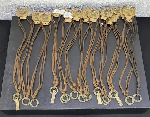 Lote Cinta De Gamuza Para Collar Tipo Vintage 12pz Hombre Chocolate