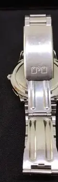 Reloj Q&q Análogo Mod.q50b-001py Acero Inox Hombre Original Plateado Plateado Blanco — Coleccionables vintage (foto 2)