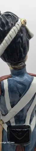 Estatua De Porcelana Soldado Napoleonico Tamborilero Vintage Azul Acero — Decoración vintage (foto 7)