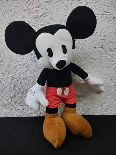 Peluche Mickey Mousse Vintage Retro Clásico Disney Original  Rojo Con Café Y Negro