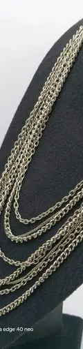 Collar Gargantilla Cadena De Enlace Varios Vintage Nickelado Plateado — Coleccionables vintage (foto 2)