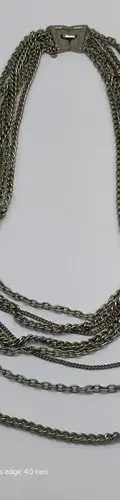 Collar Gargantilla Cadena De Enlace Varios Vintage Nickelado Plateado — Coleccionables vintage (foto 6)