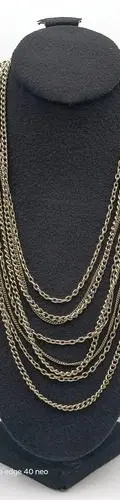 Collar Gargantilla Cadena De Enlace Varios Vintage Nickelado Plateado — Coleccionables vintage