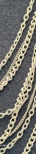 Collar Gargantilla Cadena De Enlace Varios Vintage Nickelado Plateado — Coleccionables vintage (foto 4)