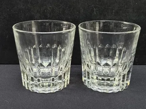 Set Vasos De Whisky Cristal Diseño Rayos De Sol Vintage 2pz Transparente — Coleccionables vintage