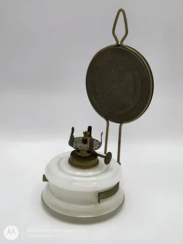 Lámpara Antigua Queroseno Vidrio Alemana Calentador Vintage
