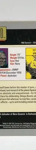 Tarjeta Darkseid #128 1991 Dc Comics Trading Card Impel — Coleccionables vintage, años 90s (foto 2)
