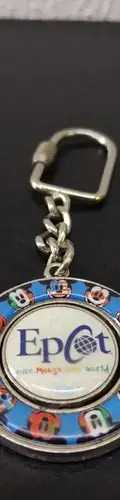 Llavero De Colección Epcot Disney Metálico Giratorio 3.8cm Azul, Rojo Y Blanco — Coleccionables vintage (foto 2)