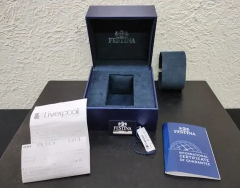 Caja/estuche De Reloj Festina Azul Marino Usado Original Azul Marino