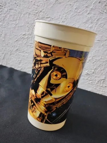 Vaso Pepsi Star Wars Trilogía Guerra De Las Galaxias 1997 Blanco Con Azul Y Dorado