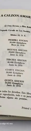 Libro Irma Serrano A Calzón Amarrado Eliza Robledo 1978