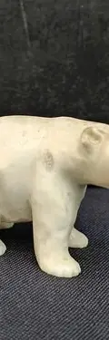 Figura Decorativa Mini Oso Polar Tallada A Mano En Mármol Blanco Rosado — Decoración vintage (foto 2)