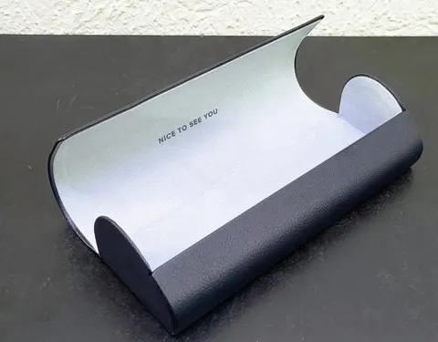 Estuche Para Lentes Warby Parker Semi-rigido Piel Original Azul