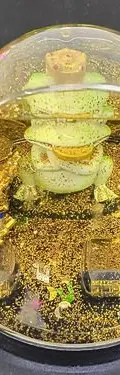 Figura Decorativa Rana De Oro Fen Shui En Bola De Agua Dorado — Decoración vintage (foto 8)